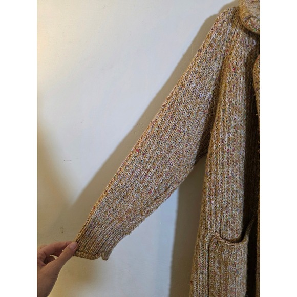Pilcro Anthropologie Hooded Longline Cardigan Sweater Ochre Confetti Knit XS - Picture 6 of 10